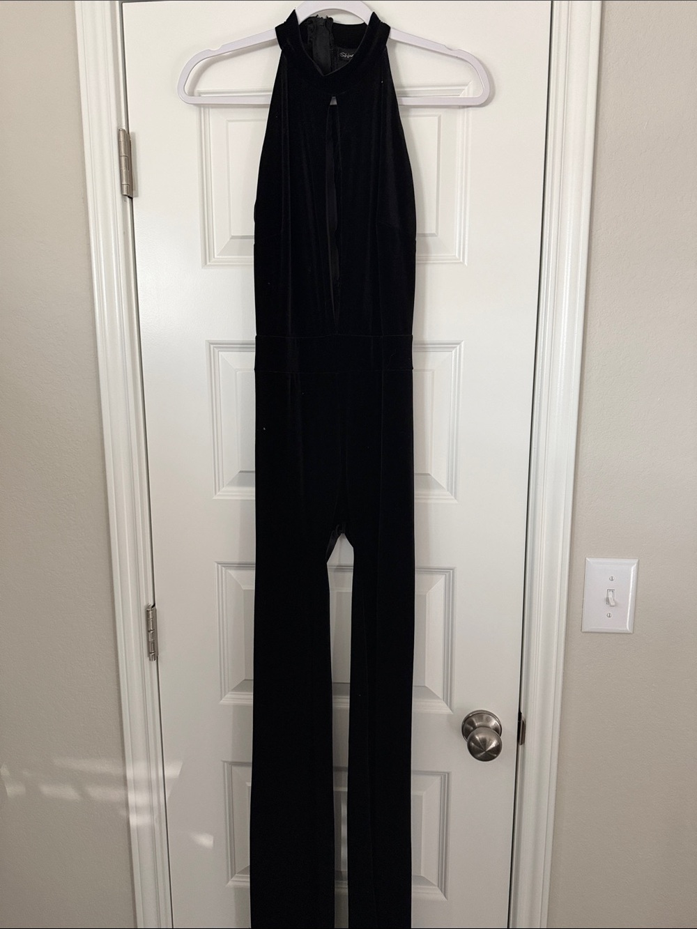 Black Velvet Halter Jumpsuit